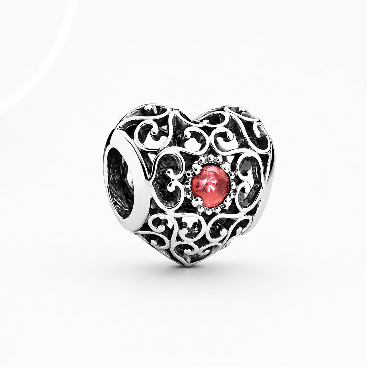 S925 Signature Heart Birthstone Months Charms Collection