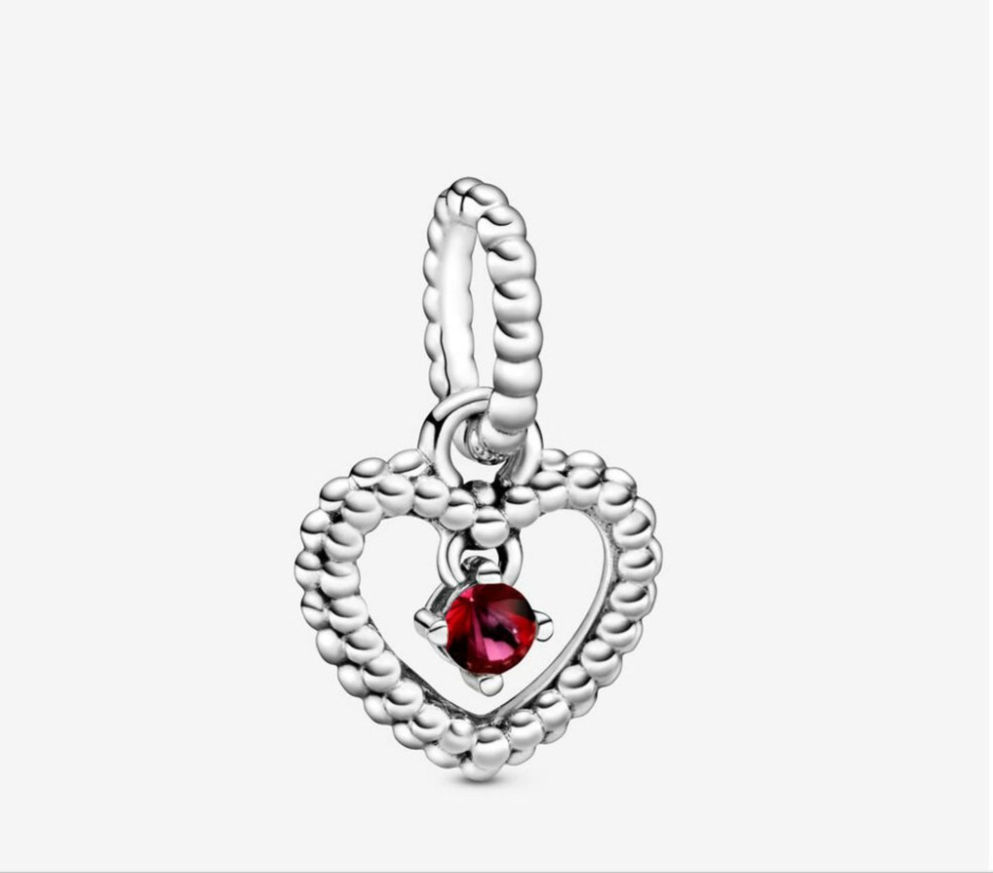 Birthstone Heart Months Dangle Silver Charm S925 Sterling Silver Charms Collection