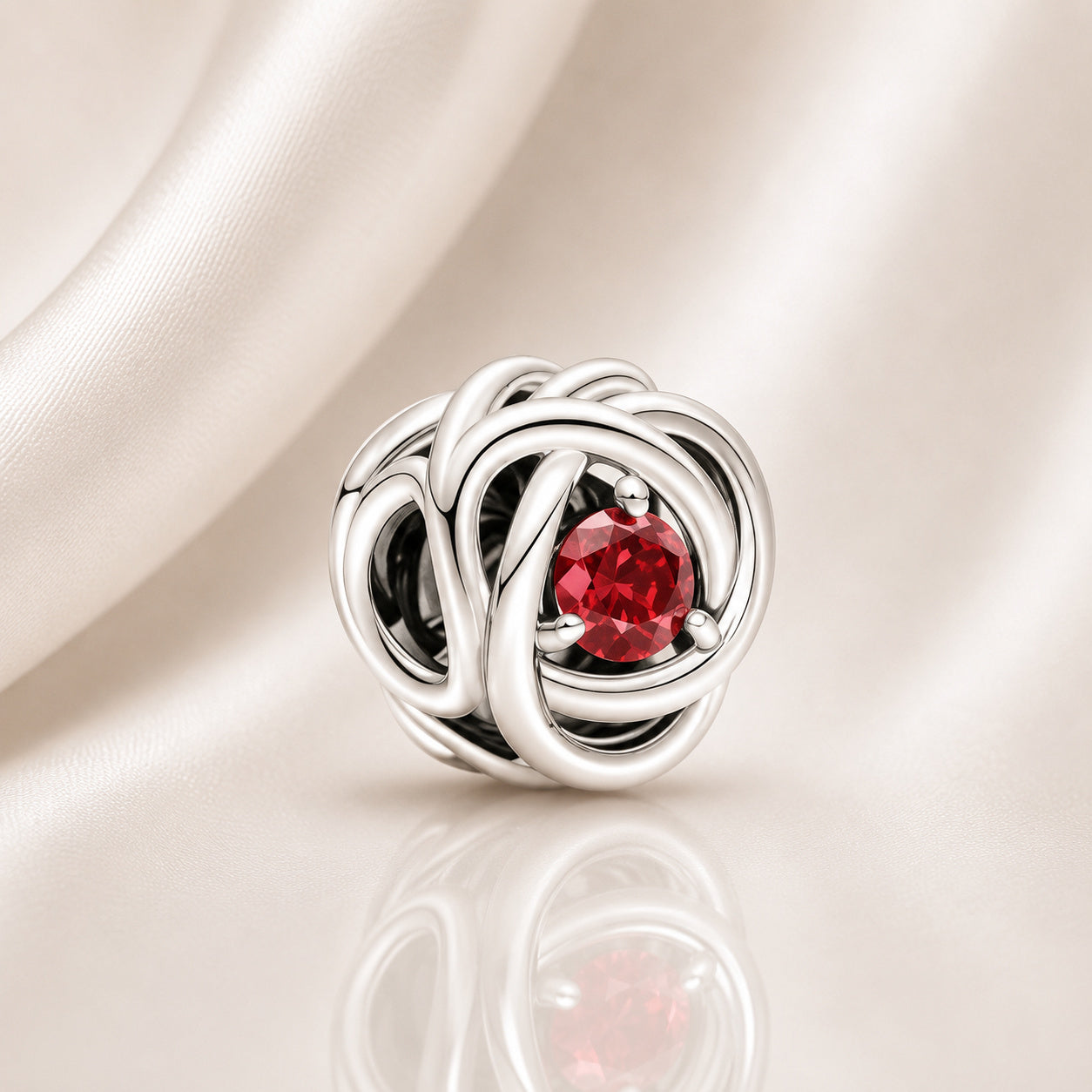 S925 Birthstone Eternity Circle Months Sterling Silver Charm Collection