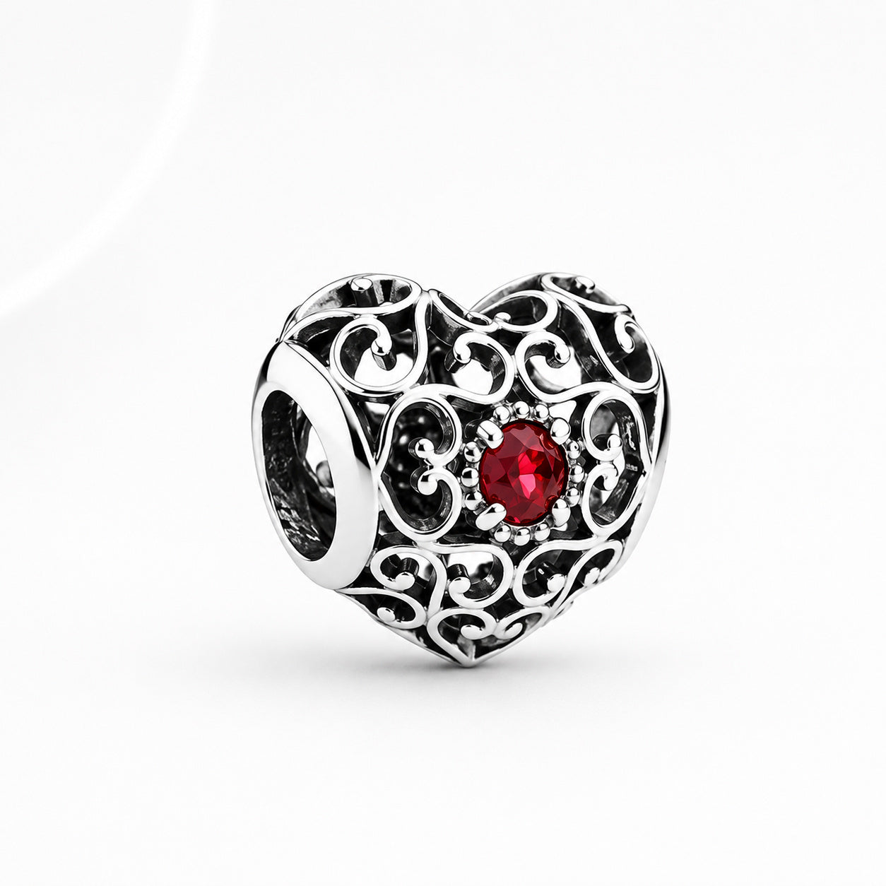 S925 Signature Heart Birthstone Months Charms Collection