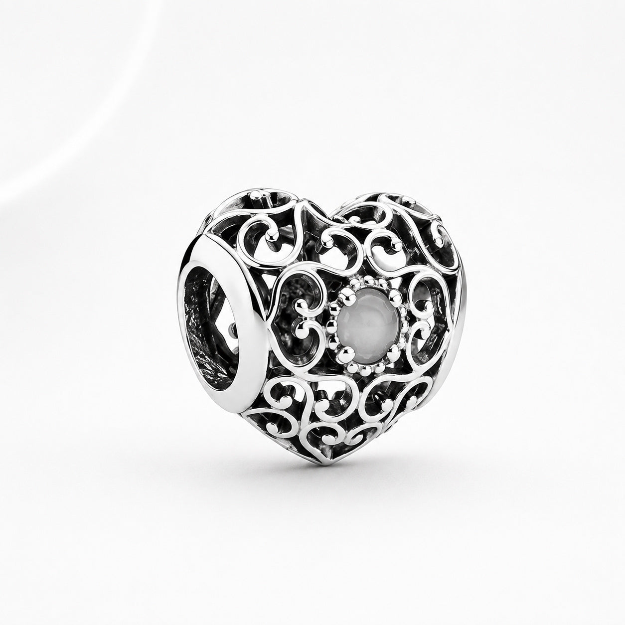 S925 Signature Heart Birthstone Months Charms Collection