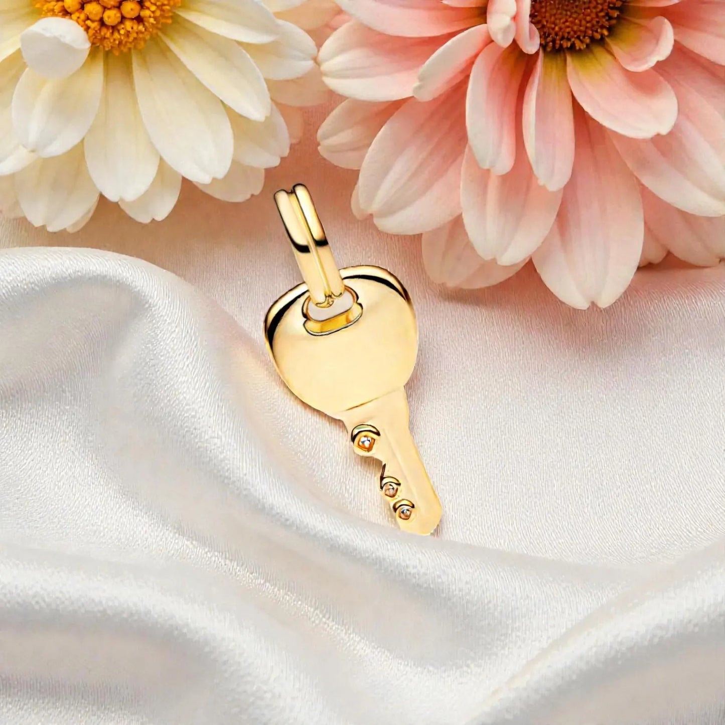 Key Dangle Charm Hallmarked S925 Sterling Silver