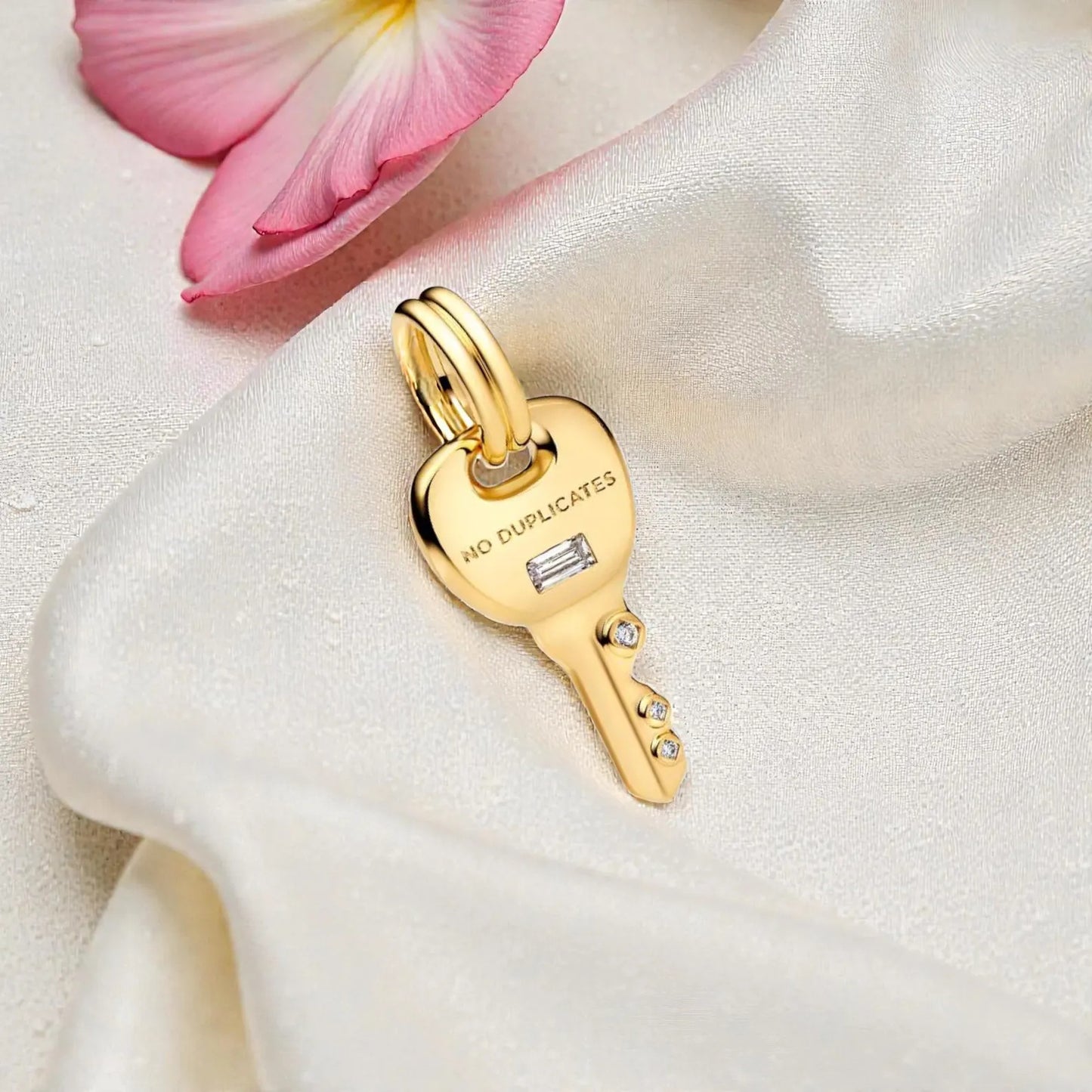 Key Dangle Charm Hallmarked S925 Sterling Silver