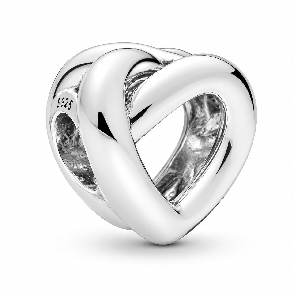 Knotted Heart Charm S925 Sterling Silver