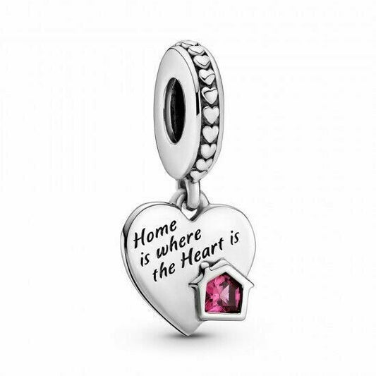 Love My Home Dangle Charm Hallmarked S925 Sterling Silver