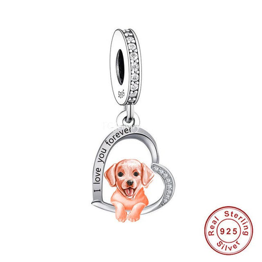 Labrador Dog Charm Hallmarked S925 Sterling Silver