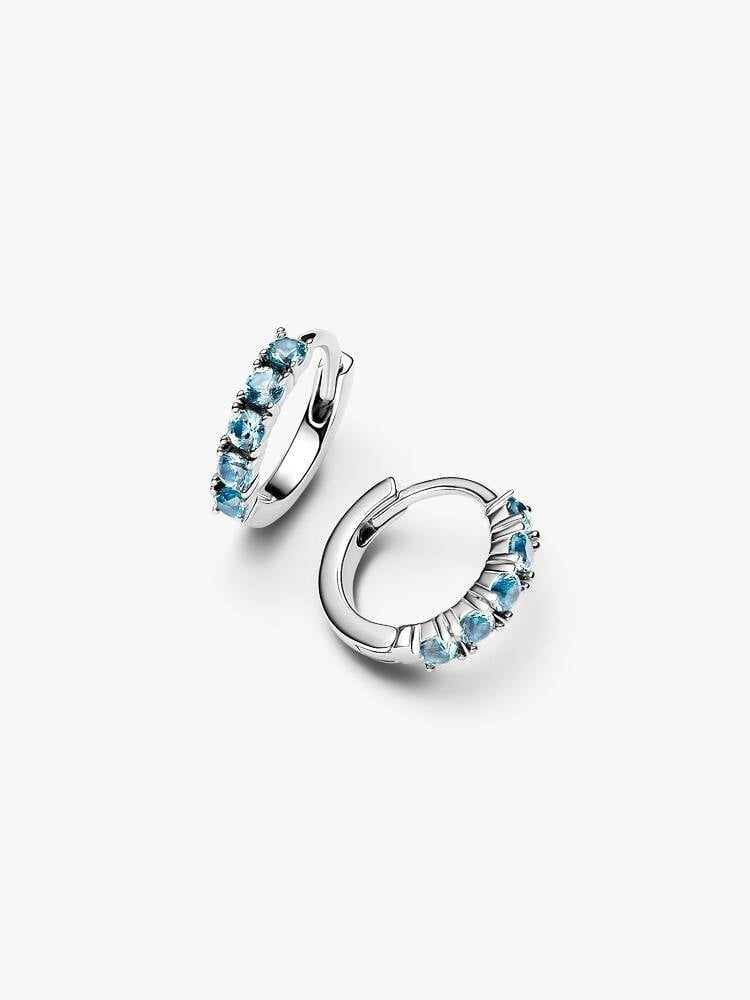 Light Blue Huggie Earrings