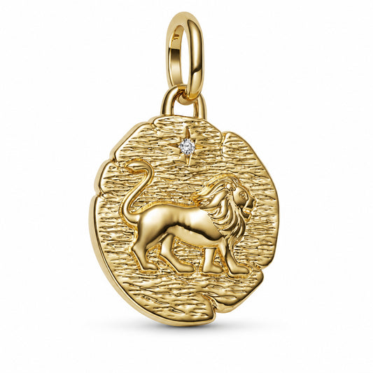 Lion Medallion Charm Hallmarked S925 Sterling Silver