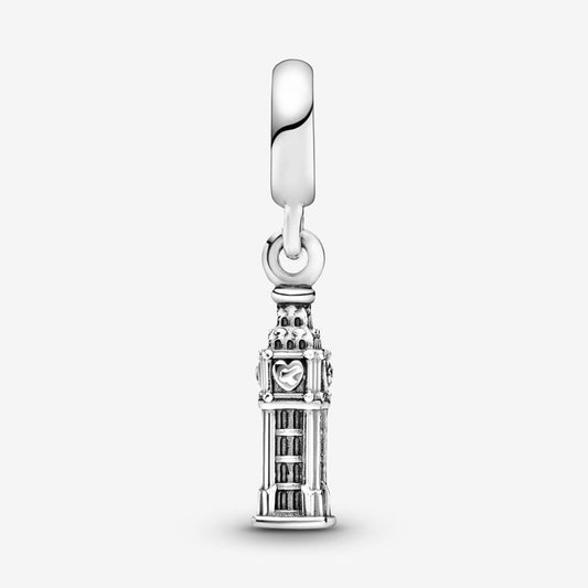 London Big Ben Dangle Charm Hallmarked S925 Sterling Silver