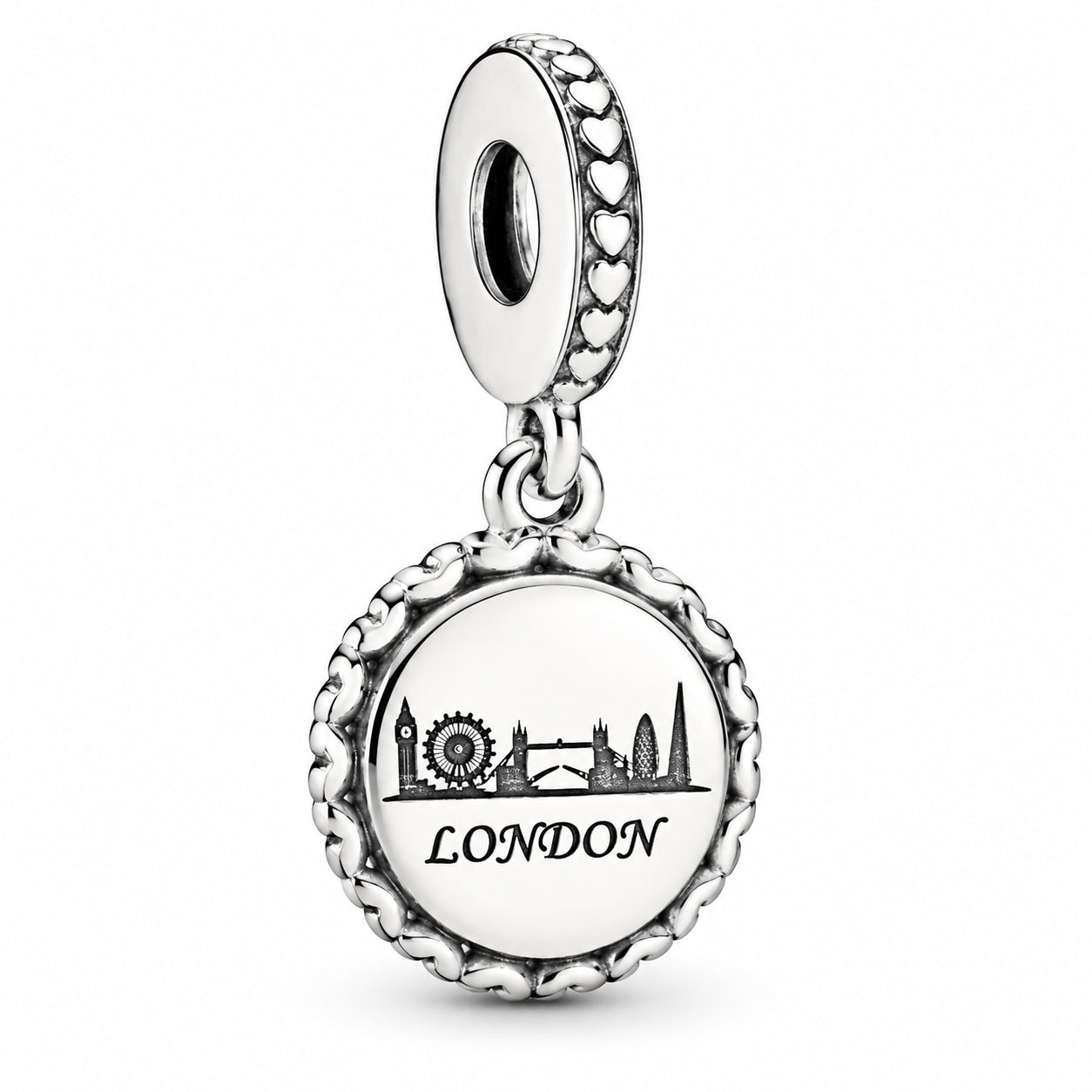London Skyline Dangle Charm Hallmarked S925 Sterling Silver