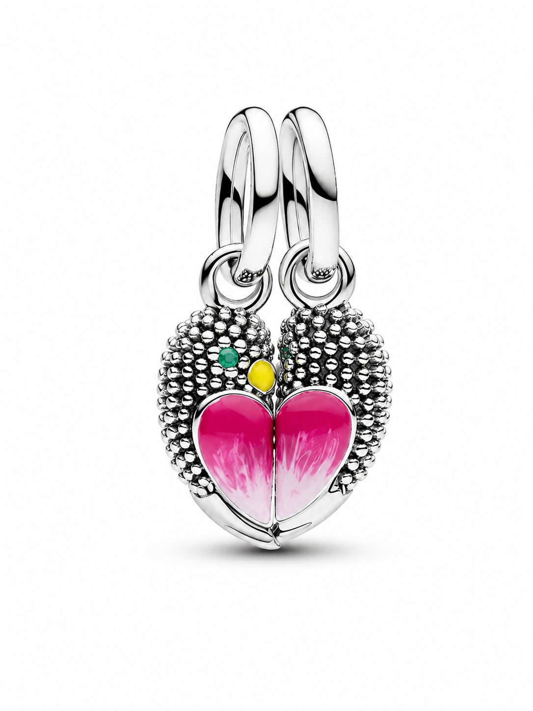 Love Birds Splitable Dangle Charm Hallmarked S925 Sterling Silver