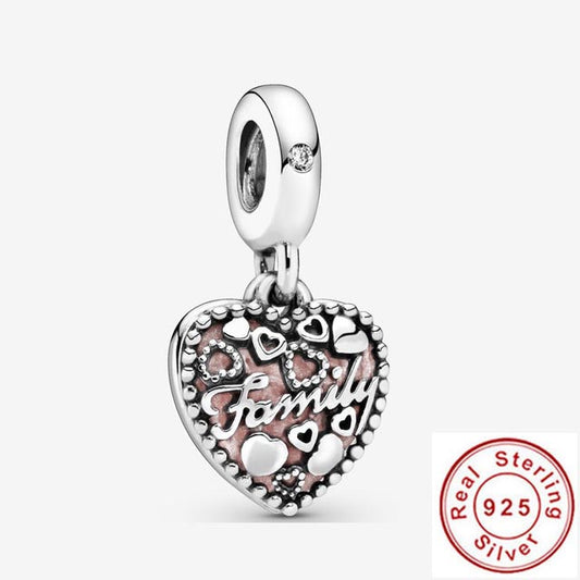 Love Makes a Family Dangle Charm S925 Hallmarked Compatible Sterling Silver Charm