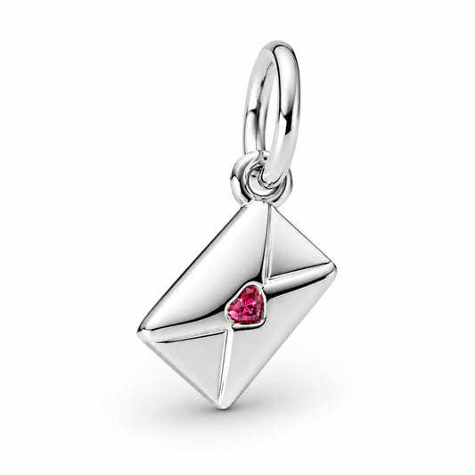 Love Letter Envelope Dangle Charm Hallmarked S925 Sterling Silver