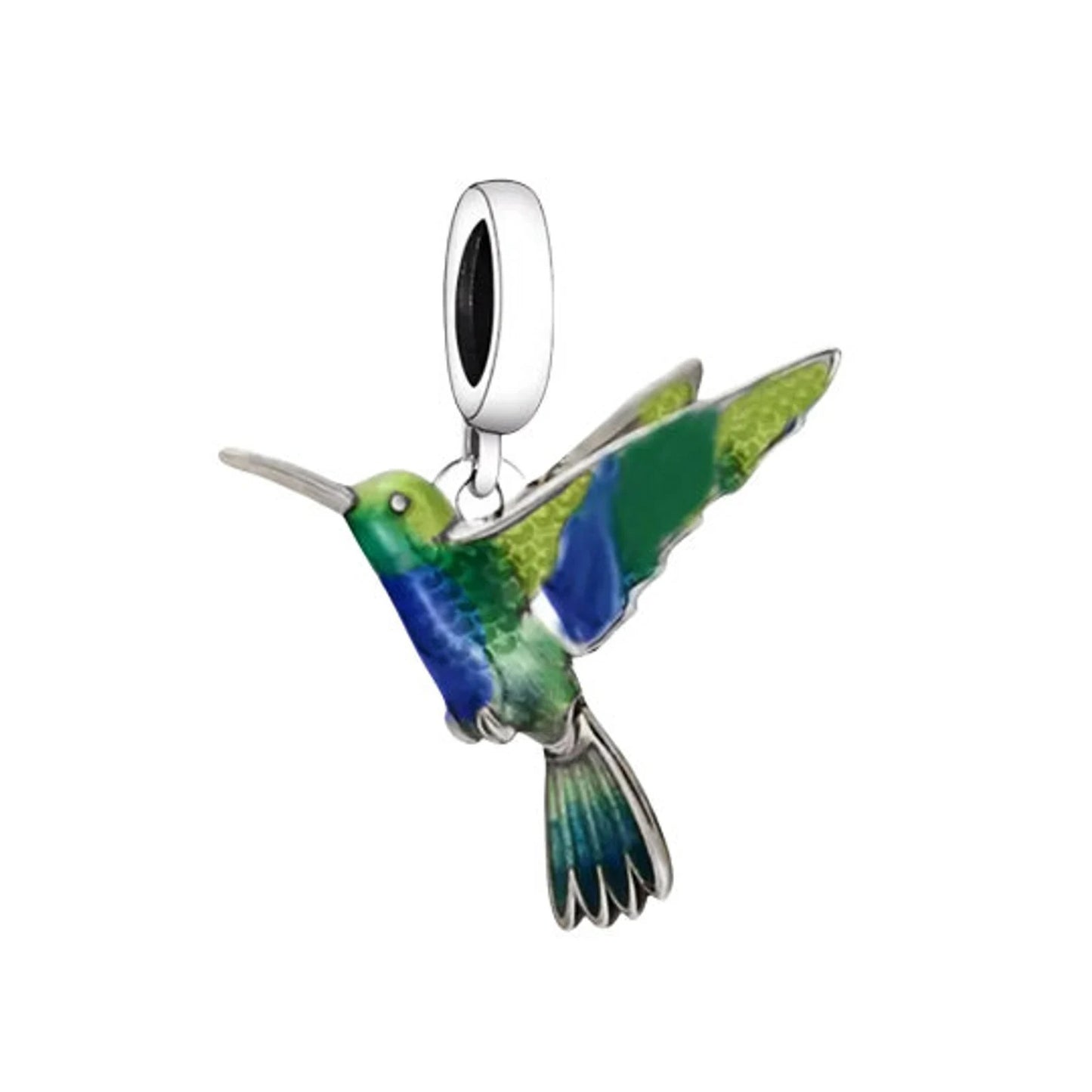 Lovely Hummingbird Charm Hallmarked S925 Sterling Silver