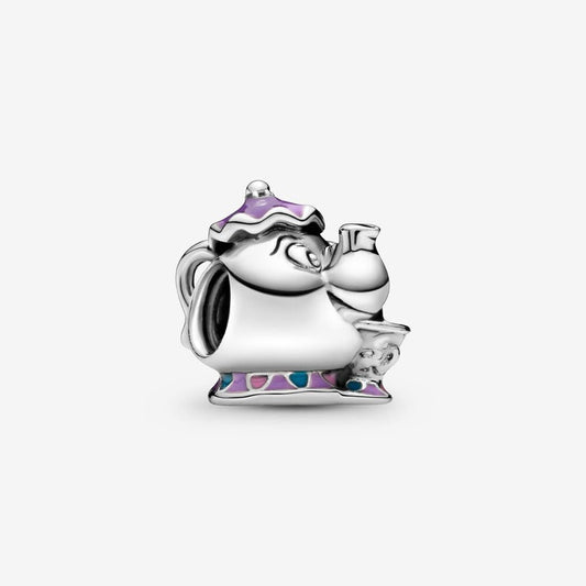 Disney Beauty & Beast Mrs Teapot Charm Hallmarked S925 Sterling Silver