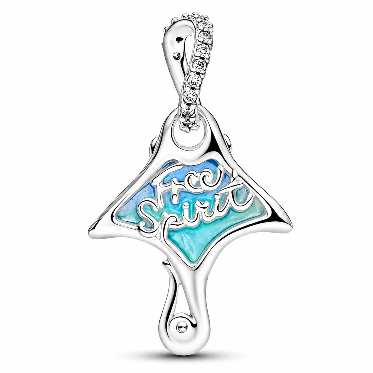 Manta Ray Dangle Charm Hallmarked S925 Sterling Silver