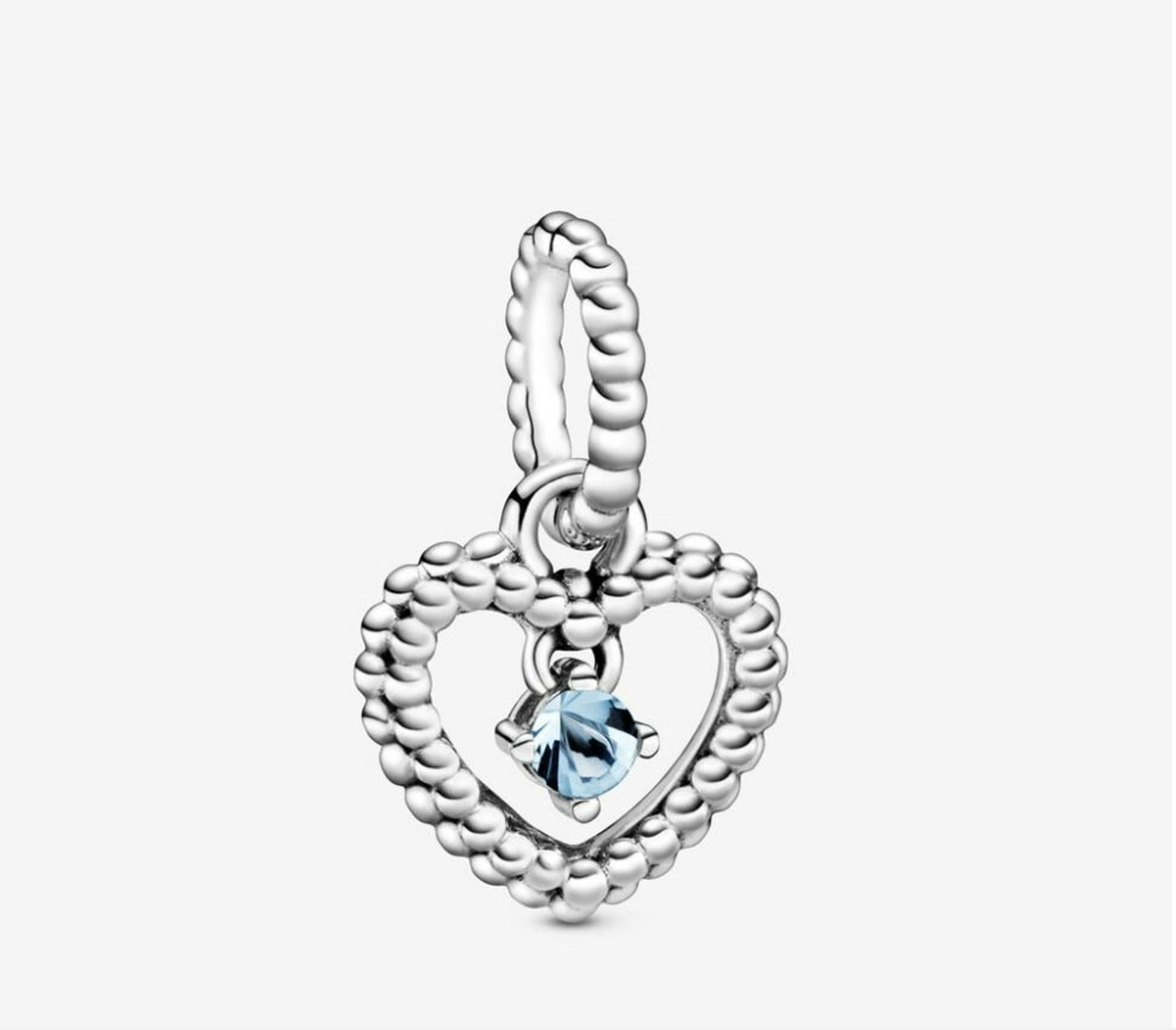 Birthstone Heart Months Dangle Silver Charm S925 Sterling Silver Charms Collection