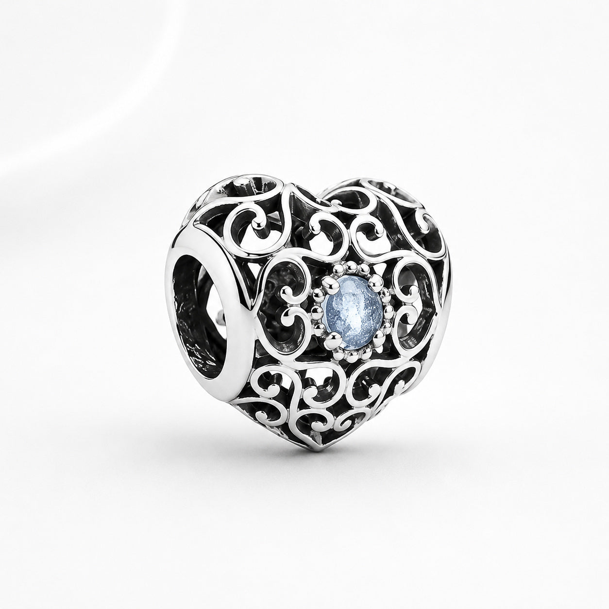 S925 Signature Heart Birthstone Months Charms Collection