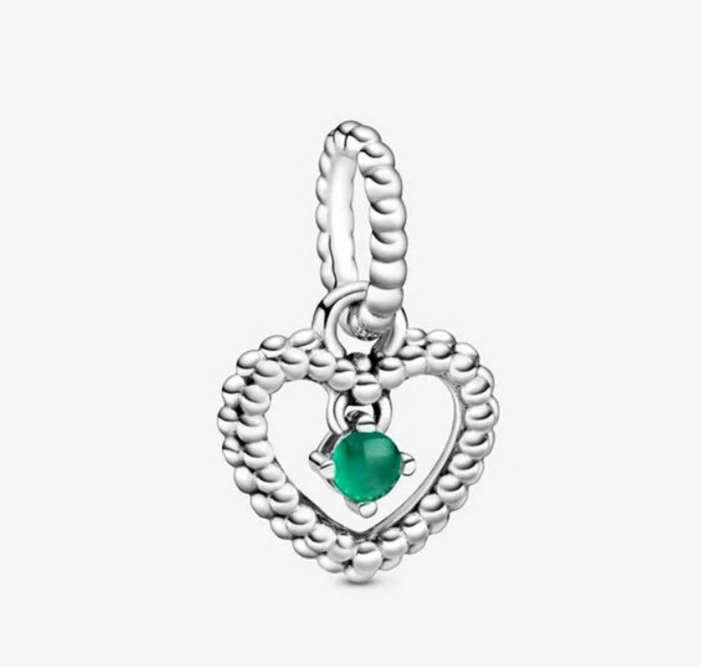 Birthstone Heart Months Dangle Silver Charm S925 Sterling Silver Charms Collection