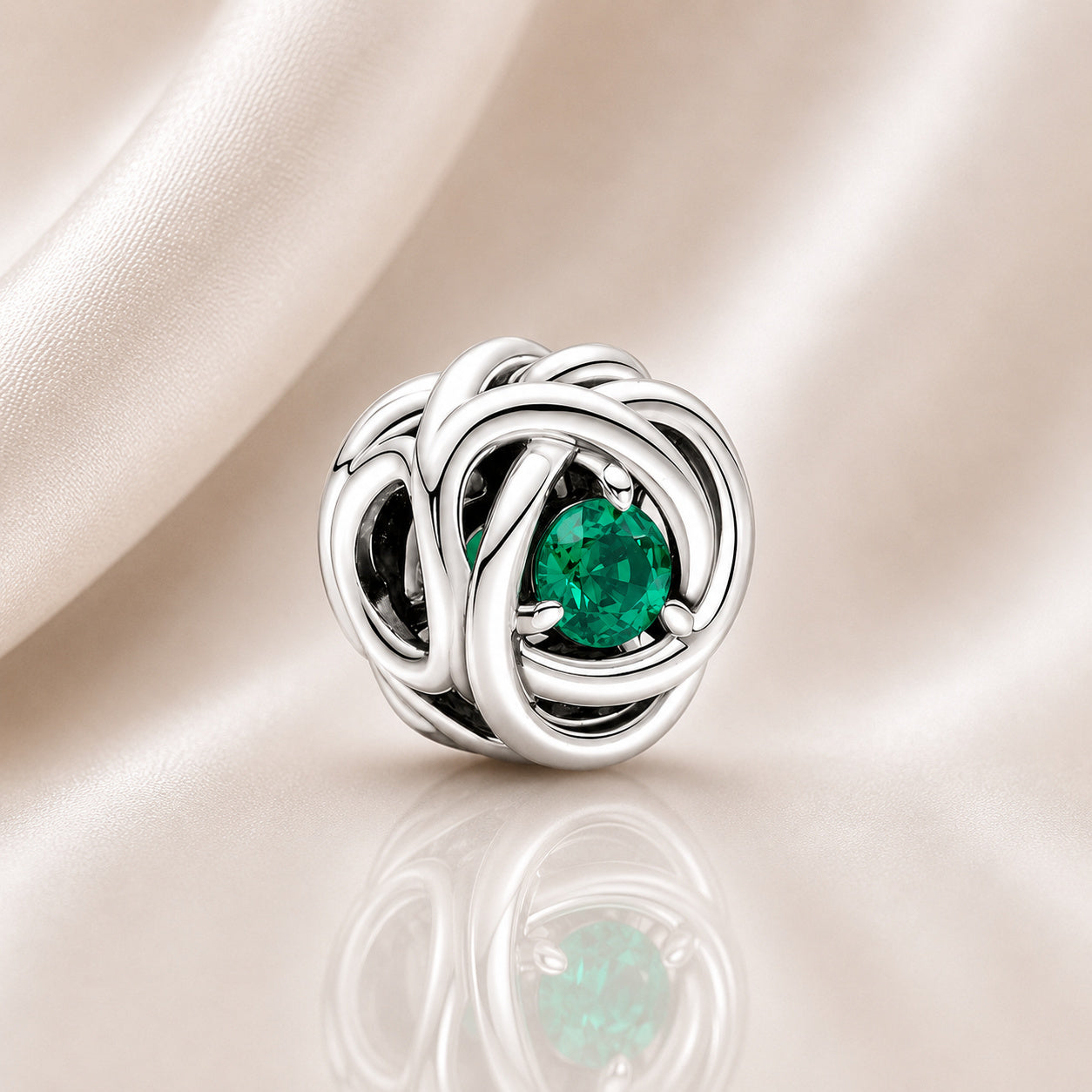 S925 Birthstone Eternity Circle Months Sterling Silver Charm Collection