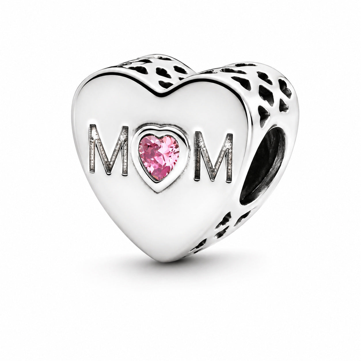 Mom Heart Charm S925 Sterling Silver