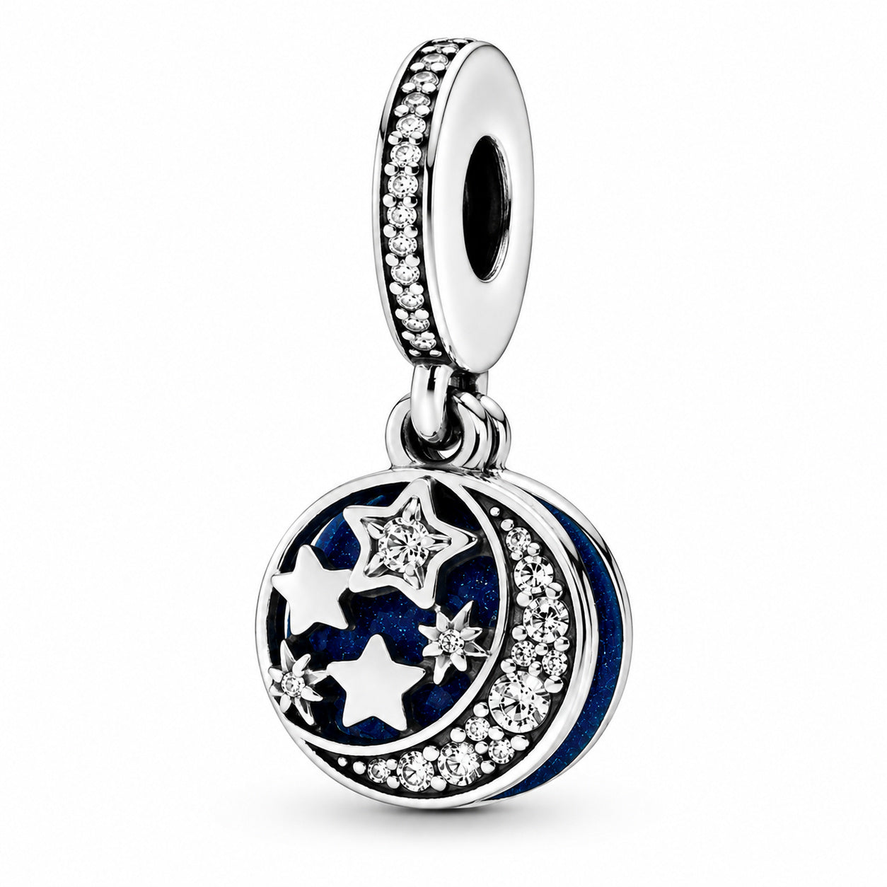 Moon & Blue Sky Dangle Charm S925 Sterling Silver