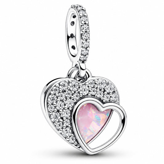 Mother Double Dangle Charm Hallmarked S925 Sterling Silver