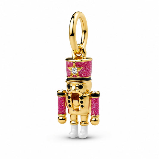 Moveable Nutcracker Dangle Charm Hallmarked S925 Sterling Silver
