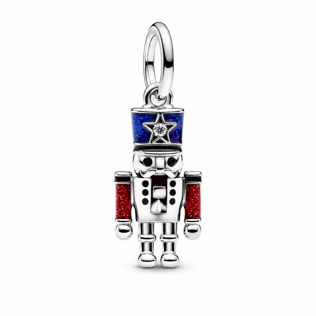 Moveable Nutcracker Dangle Charm Hallmarked S925 Sterling Silver