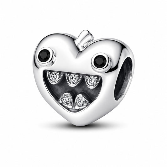 Mum's Little Monsters Heart Charm Hallmarked S925 Sterling Silver