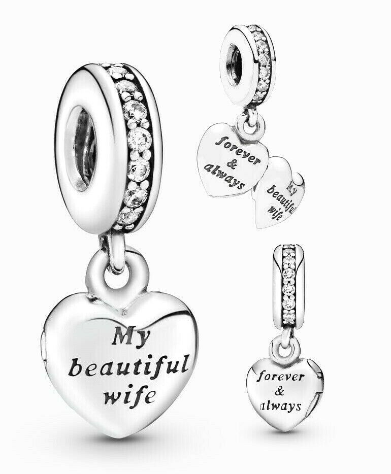 My Beautiful Wife Charm Hallmarked S925 Sterling Silver