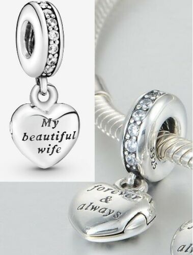 My Beautiful Wife Charm Hallmarked S925 Sterling Silver