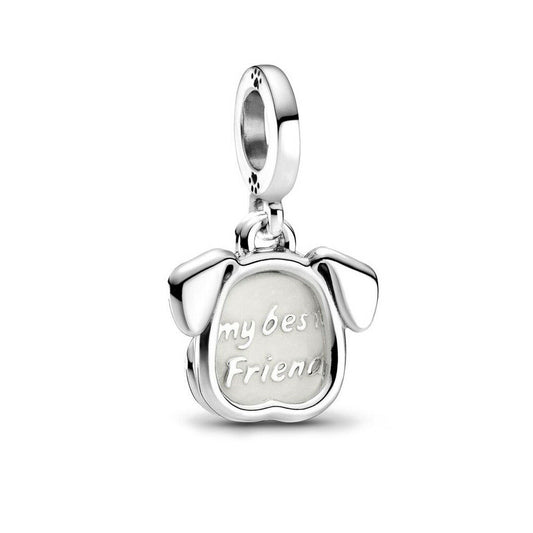 My Best Friend Dog Dangle Charm Hallmarked S925 Sterling Silver