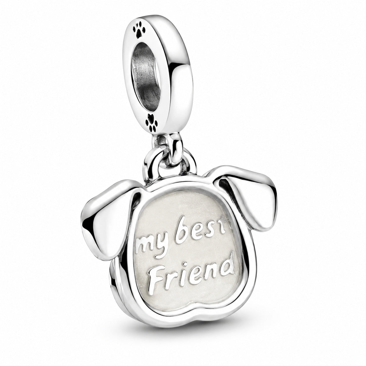My Best Friend Dog Dangle Charm Hallmarked S925 Sterling Silver