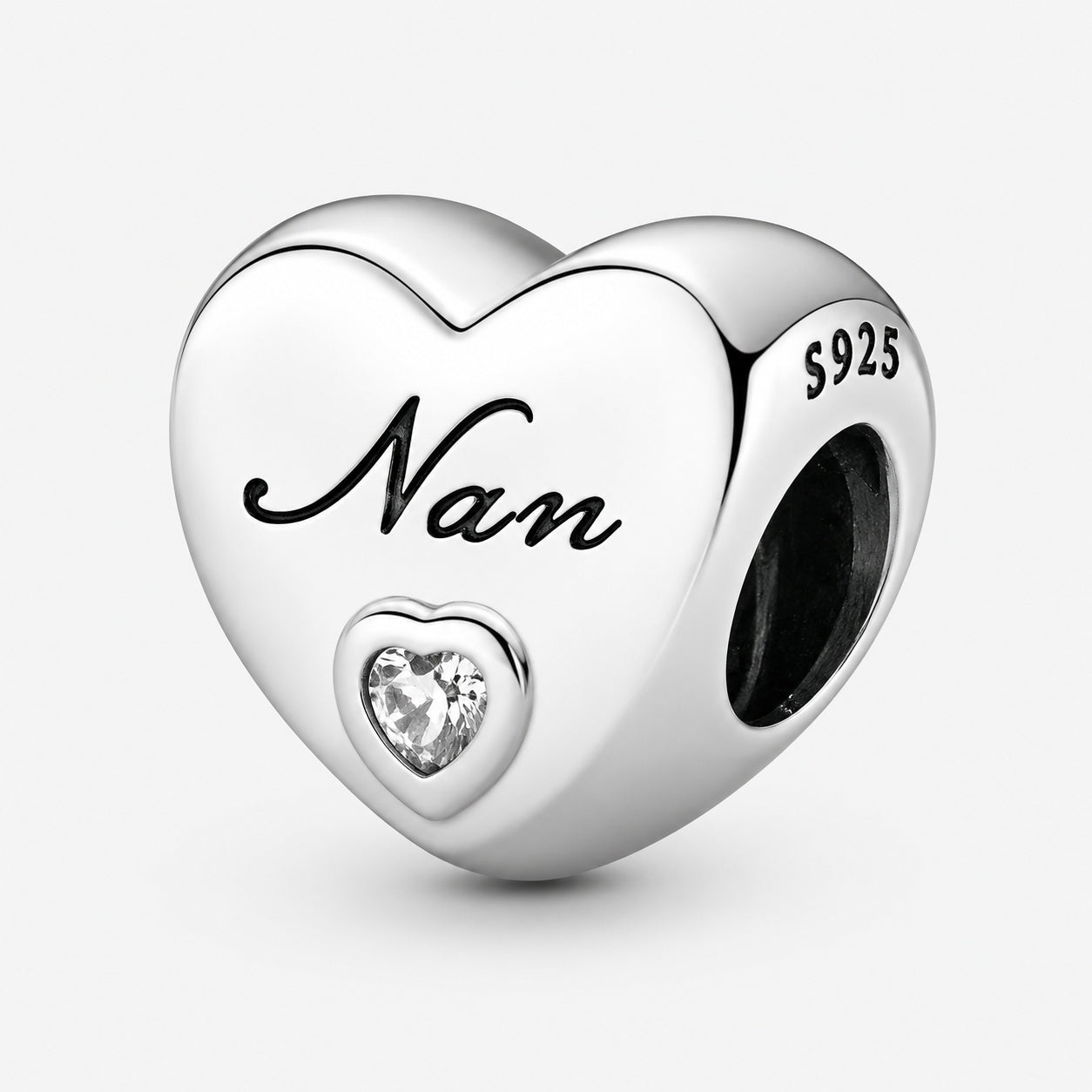 Nan Heart Charm S925 Sterling Silver
