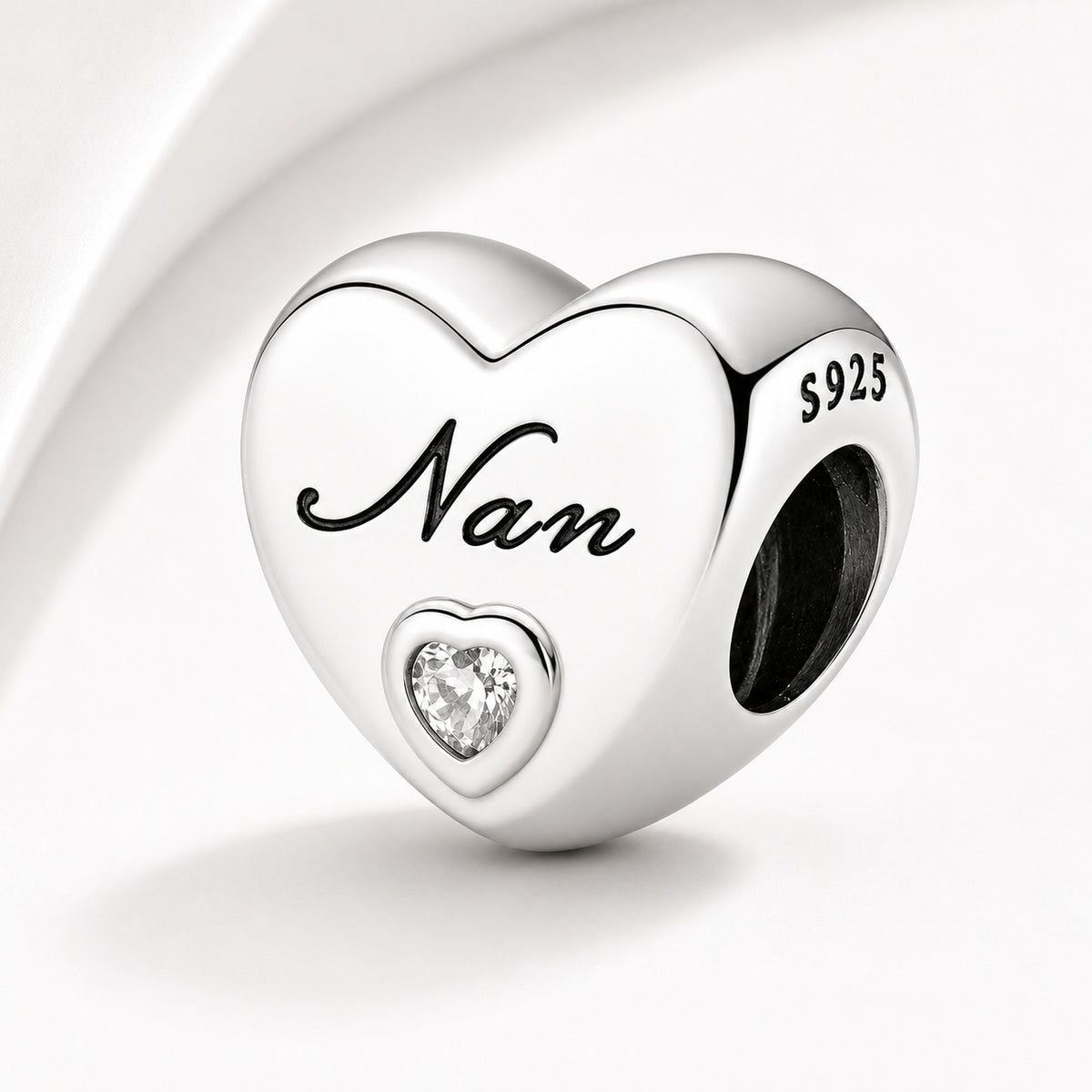 Family Hearts Bracelet Charm Hallmarked S925 Sterling Silver