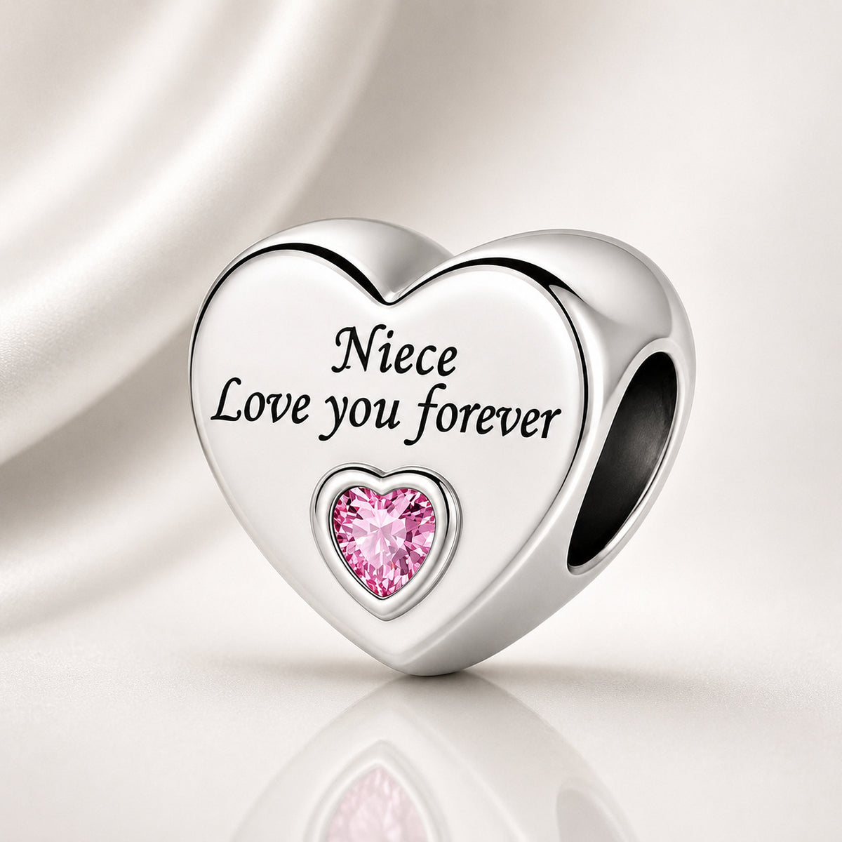 Family Love You Forever Hearts Bracelet Charm Hallmarked S925 Sterling Silver