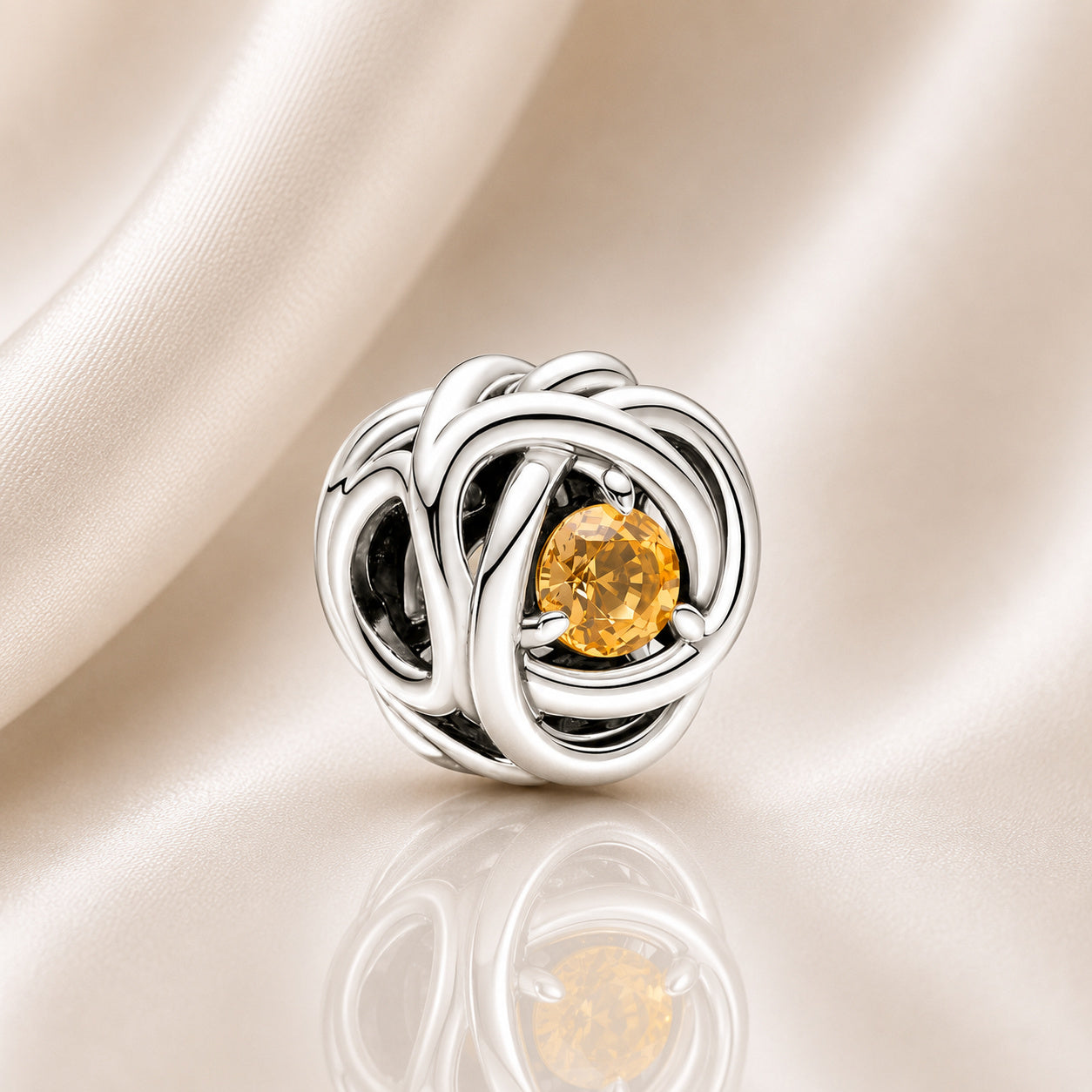 S925 Birthstone Eternity Circle Months Sterling Silver Charm Collection