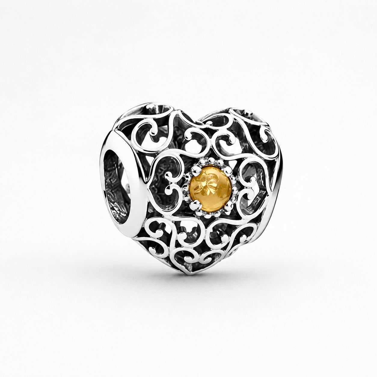 S925 Signature Heart Birthstone Months Charms Collection
