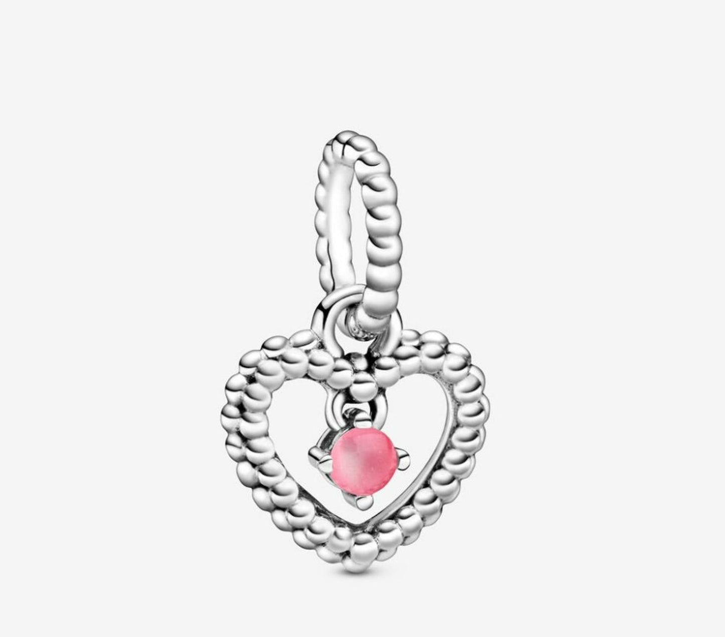 Birthstone Heart Months Dangle Silver Charm S925 Sterling Silver Charms Collection