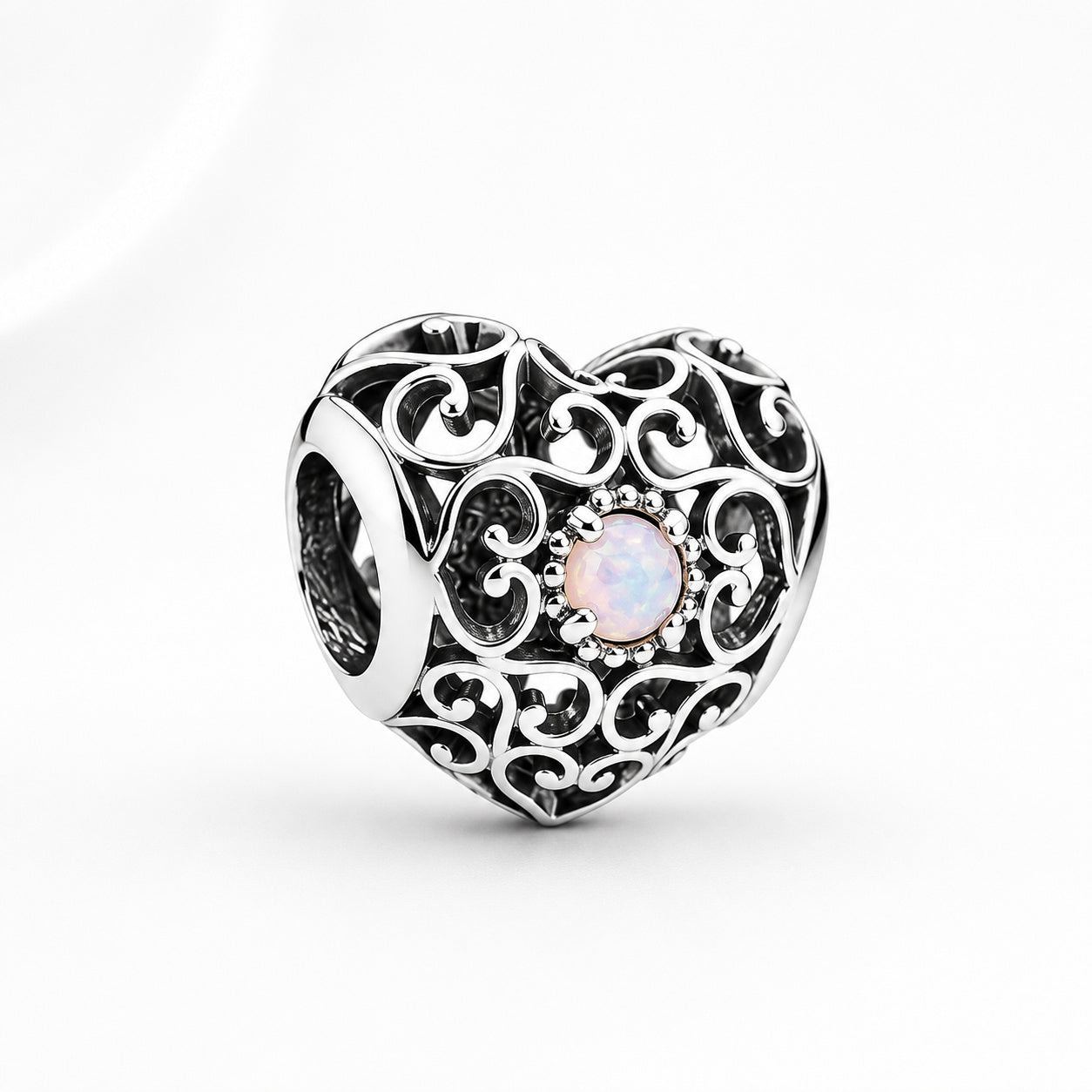 S925 Signature Heart Birthstone Months Charms Collection