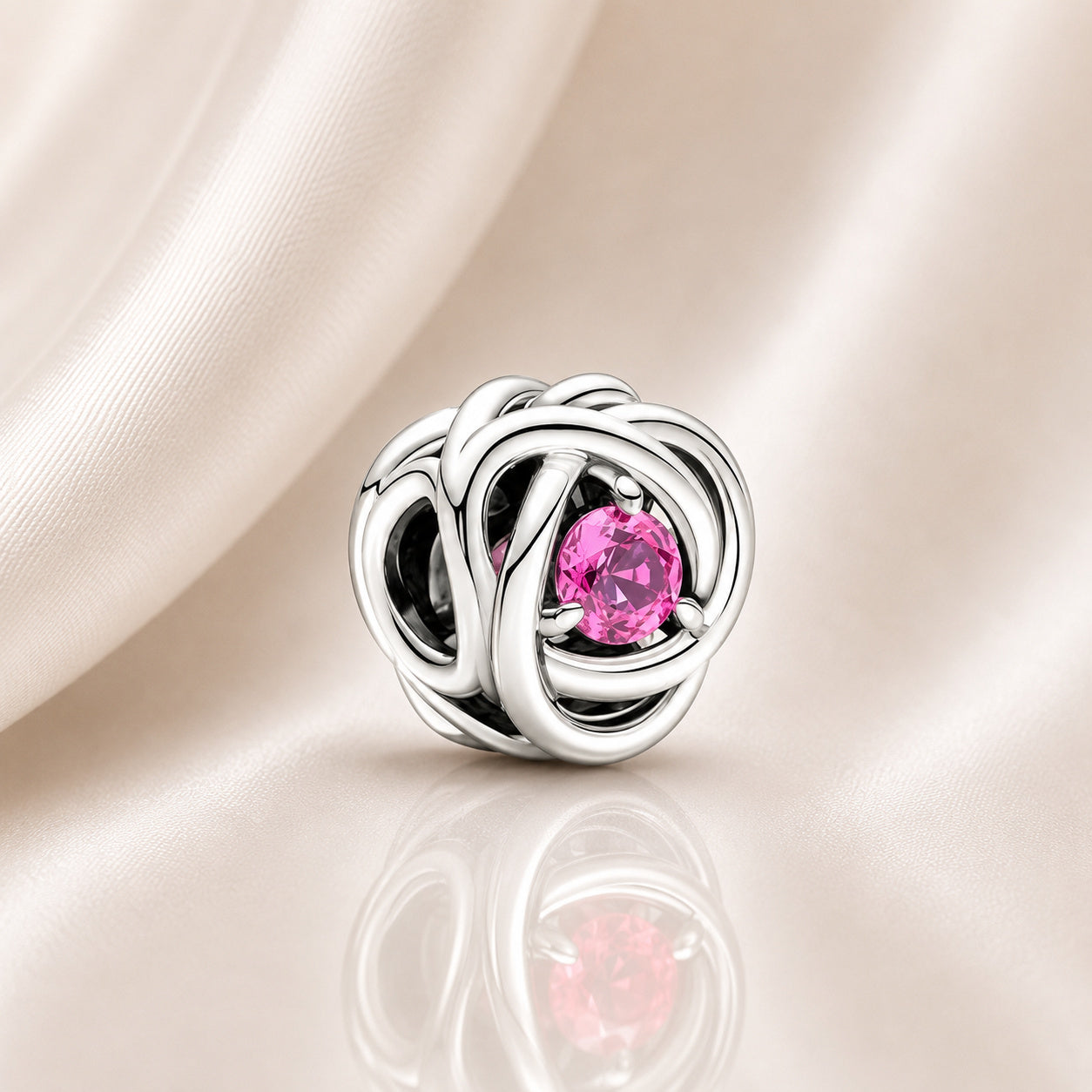 S925 Birthstone Eternity Circle Months Sterling Silver Charm Collection