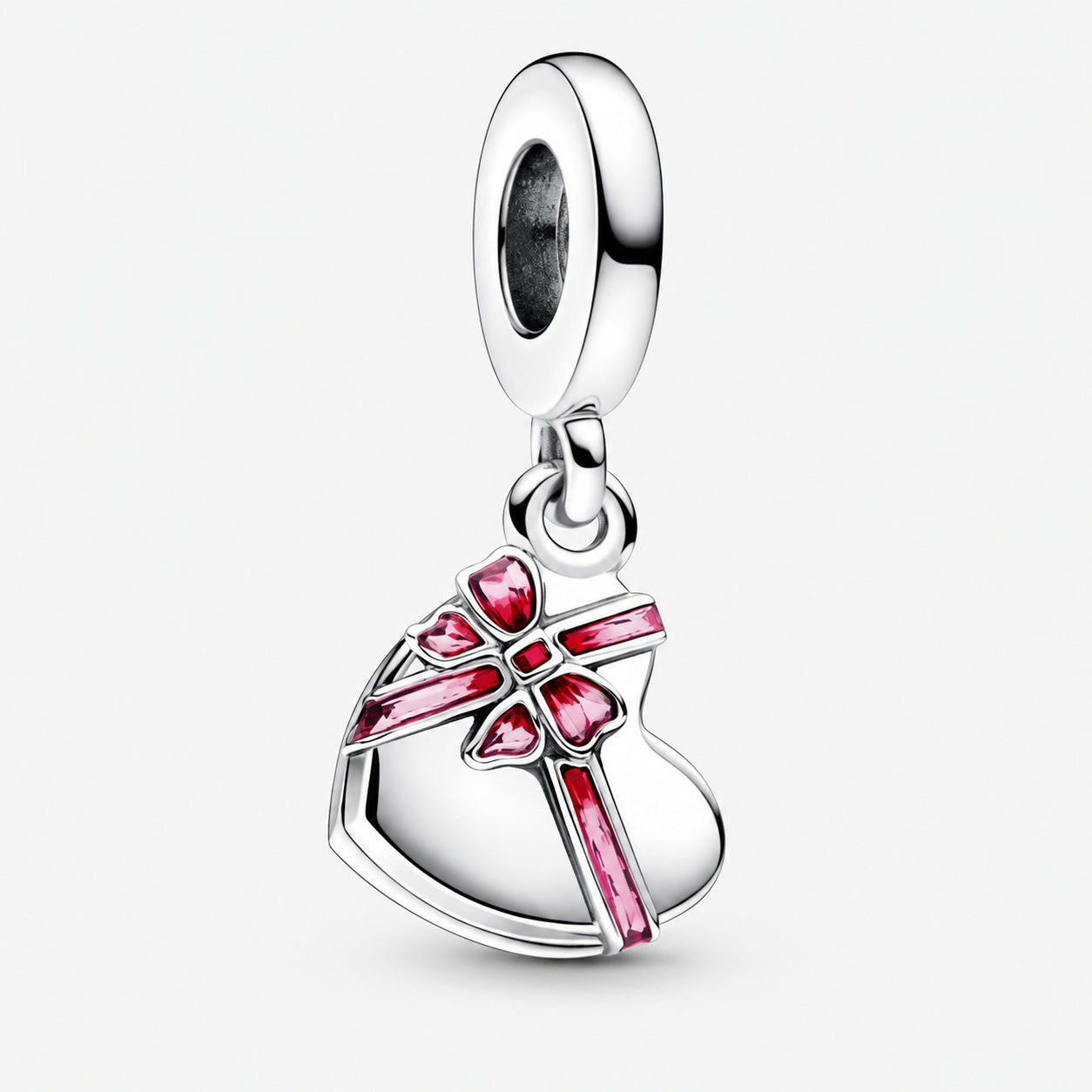 Openable Heart Chocolate Gift Box Dangle Charm S925 Sterling Silver