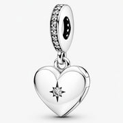 Openable Heart Locket Dangle Charm S925 Hallmarked Compatible Sterling Silver Charm
