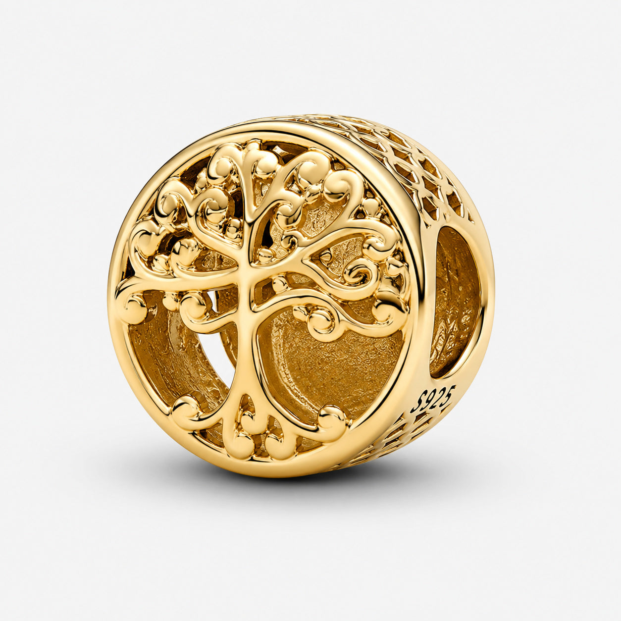 Openwork Family Roots Charm S925 Sterling Silver