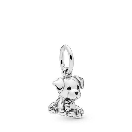 Labrador Puppy Dog Dangle Charm Hallmarked S925 Sterling Silver