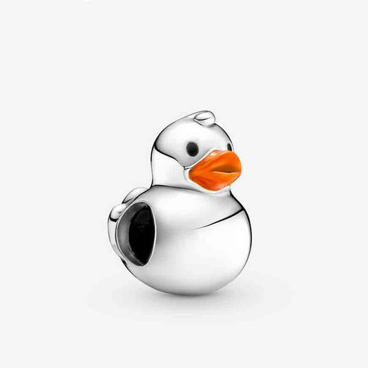 Polished Rubber Duck Charm Hallmarked S925 Sterling Silver