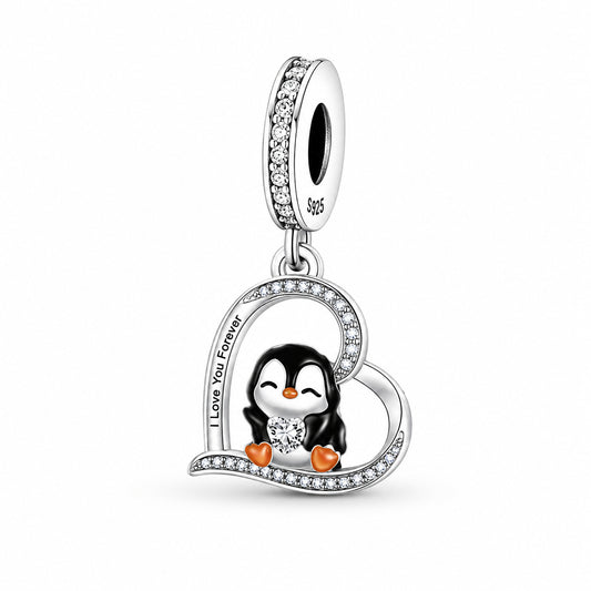 Cute Penguin Charm Hallmarked S925 Sterling Silver