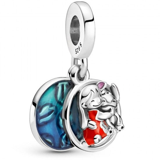 Disney Lilo & Stitch Family Dangle Charm Hallmarked S925 Sterling Silver