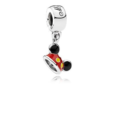 Disney Mickey Mouse Hat Dangle Charm Hallmarked S925 Sterling Silver